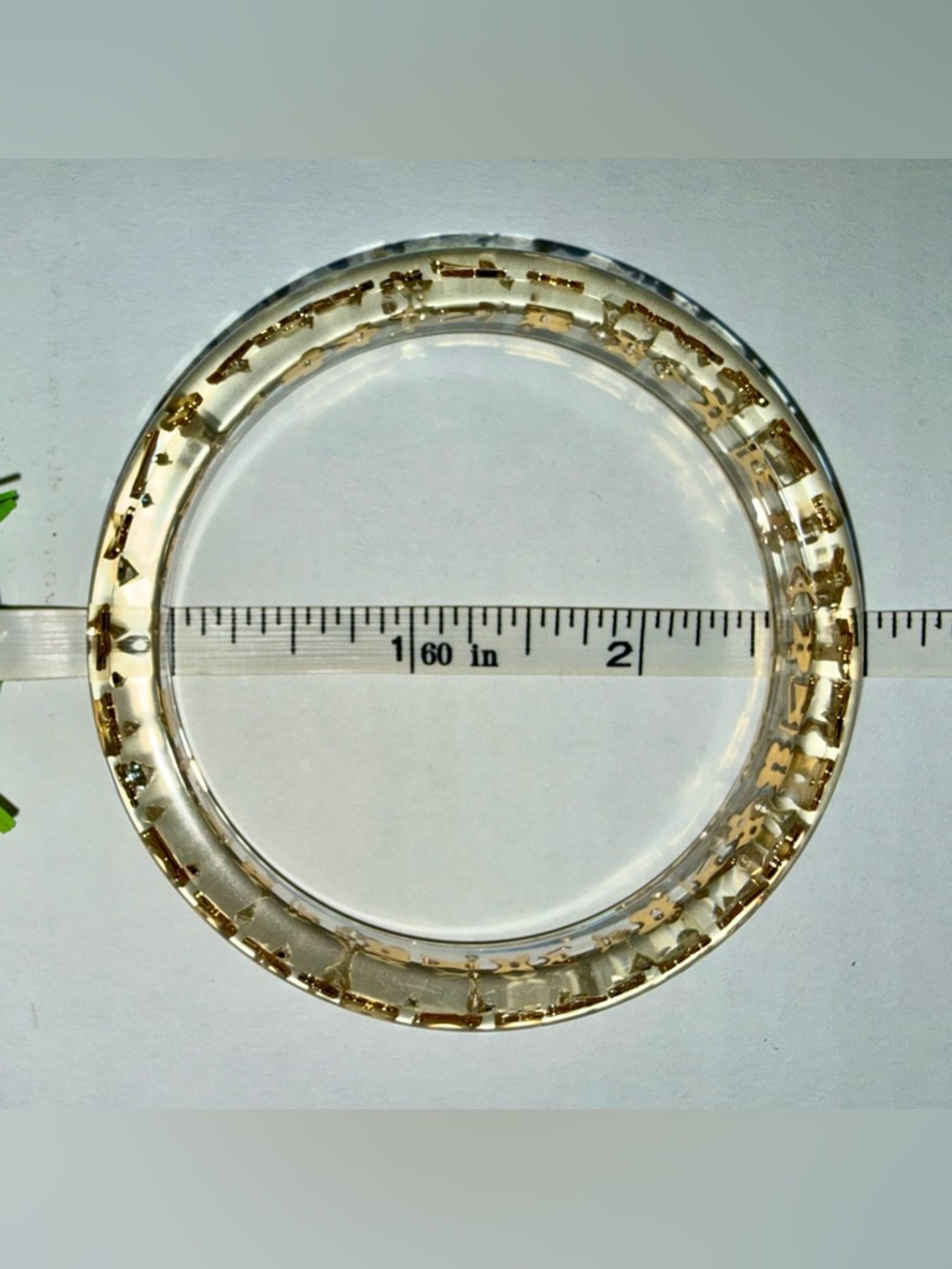 Louis Vuitton Clear Resin Inclusion Monogram Bangle Bracelet - Picture 9 of 10